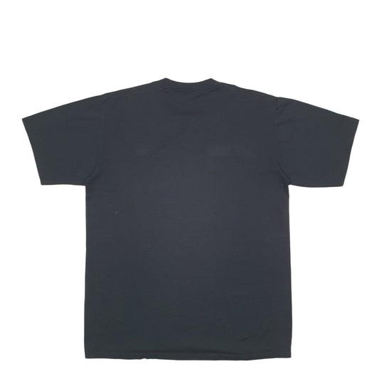 Mens Black Jerzees Single Stitch Vintage 90s Made In USA Eukanuba Dogs Short Sleeve T Shirt