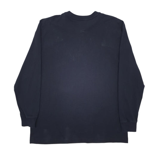 Mens Navy Dickies Henley Long Sleeve T Shirt