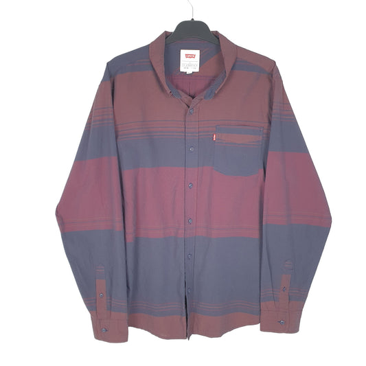 Mens Burgundy Levis Casual Long Sleeve Shirt