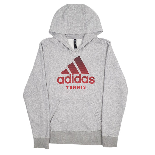 Mens Grey Adidas Tennis Hoodie Jumper