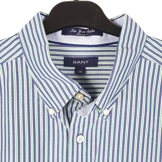 Mens Blue Gant New York Poplin Long Sleeve Shirt