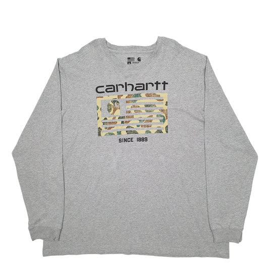 Mens Grey Carhartt Long Sleeve T Shirt