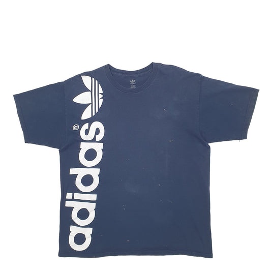 Mens Navy Adidas Spellout Short Sleeve T Shirt