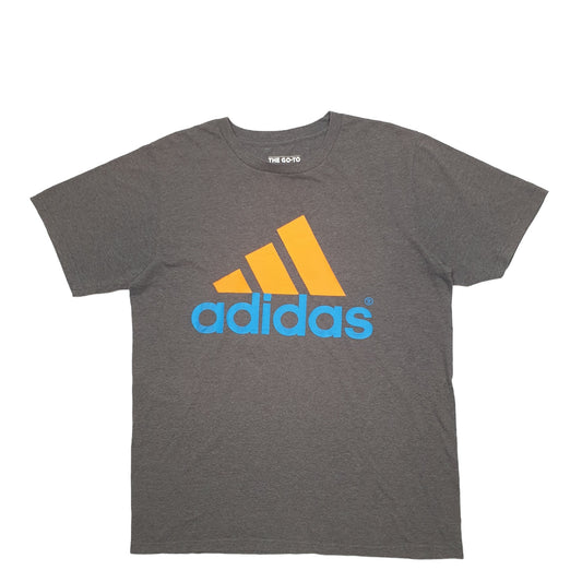 Mens Grey Adidas Spellout Short Sleeve T Shirt
