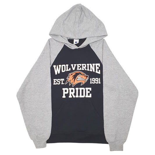 Womens Black Holloway Wolverine Pride USA Spellout Football College Hoodie Jumper