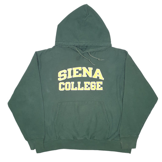 Mens Green Champion Reverse Weave Siena College USA Hoodie Jumper