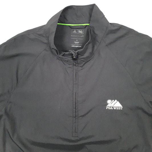 Mens Black Adidas Short Sleeve Golf Coat