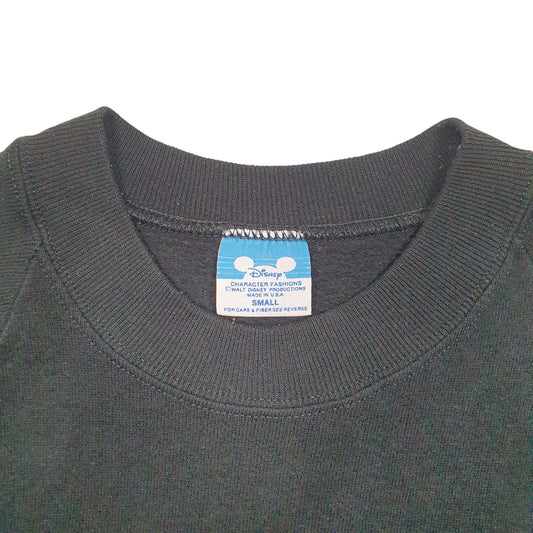 Womens Black Disney Vintage Made In USA Raglan Mickey Mouse Crewneck Jumper