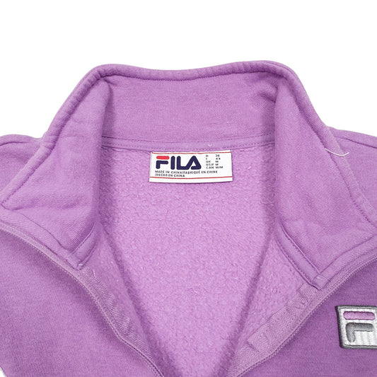 Womens Grey Fila Quarter Zip Jumper