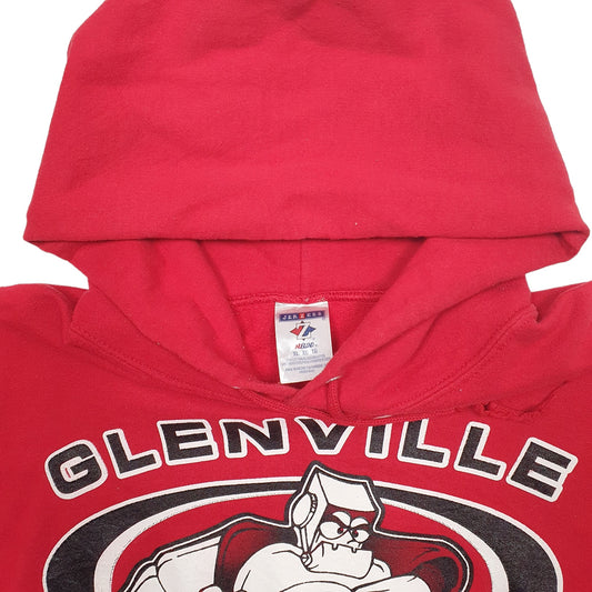 Mens Red Jerzees USA College Football Hoodie Jumper
