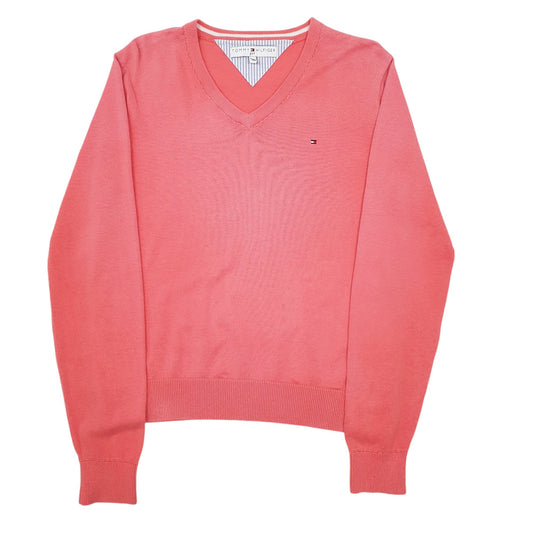 Mens Pink Tommy Hilfiger V Neck Jumper
