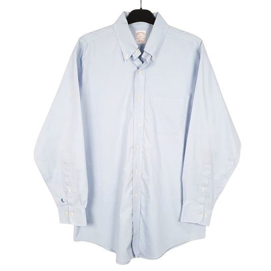 Mens Blue Brooks Brothers Houndstooth Long Sleeve Shirt