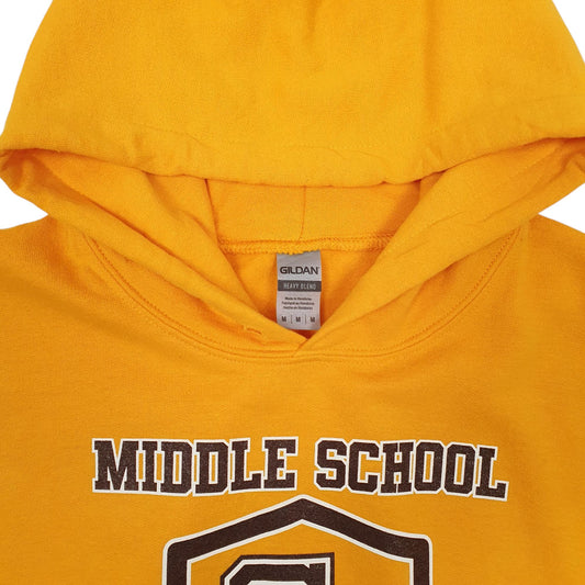 Mens Yellow Gildan Hoodie Jumper