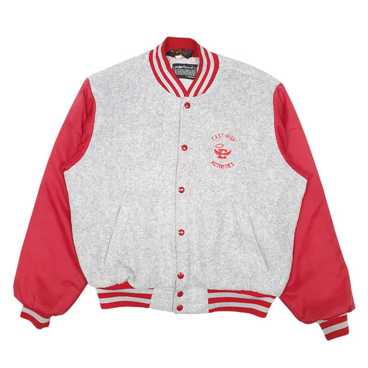Mens Grey Dunbrooke Varsity Baseball Vintage East High Made In USA Coat