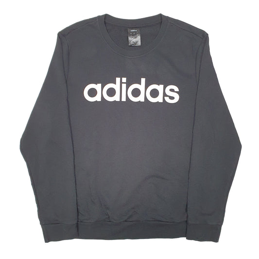 Womens Black Adidas Crewneck Jumper