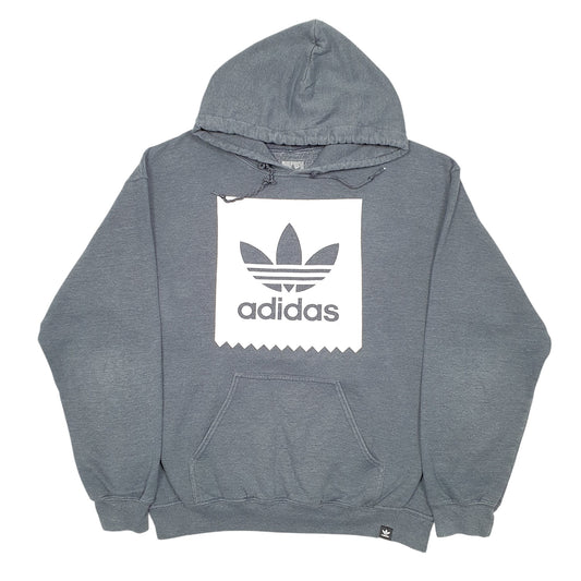 Mens Grey Adidas Spellout Hoodie Jumper
