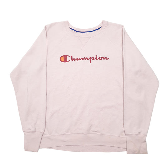 Womens Pink Champion Raglan Crewneck Jumper