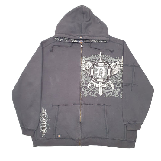 Mens Black Dickies Hoodie Legends In Workwear Full Zip Jumper