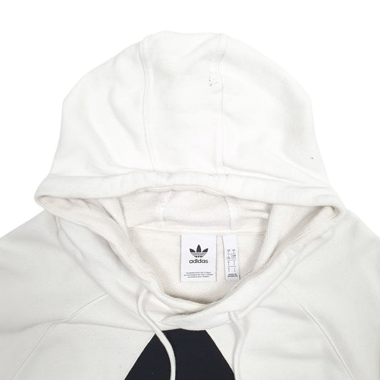 Mens White Adidas Hoodie Jumper