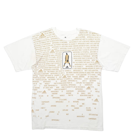 Mens White Adidas Basketball Short Sleeve T Shirt