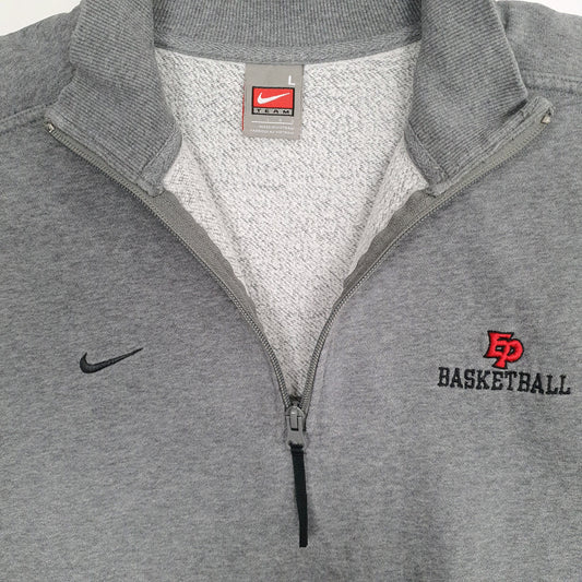 Mens Grey Nike Vintage 00s Basketball Quarter Zip Jumper