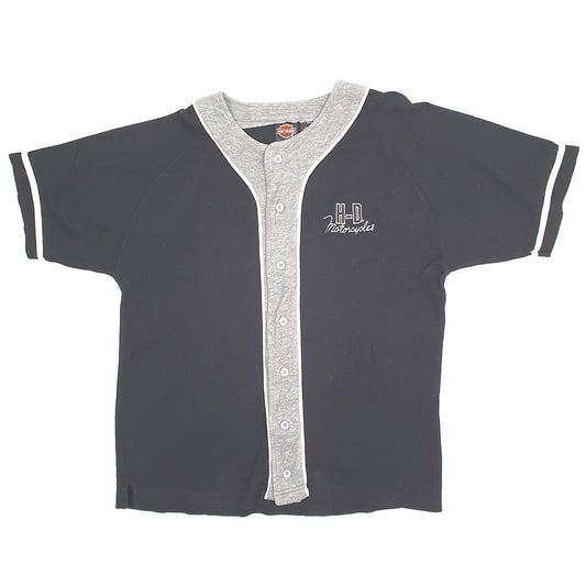 Mens Black Harley Davidson Motorcycles Baseball Jersey Jumper