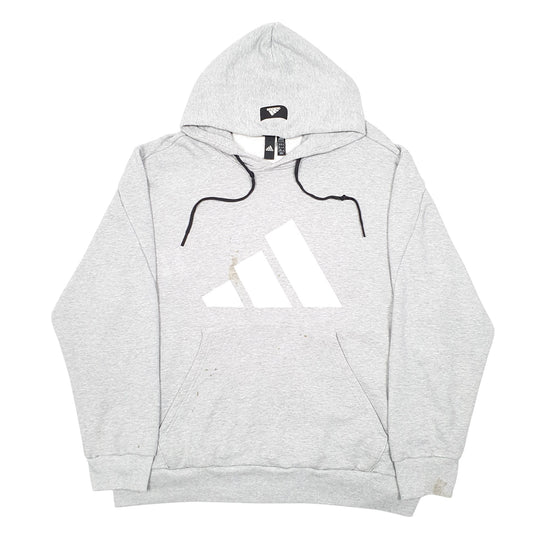 Mens Grey Adidas Hoodie Jumper