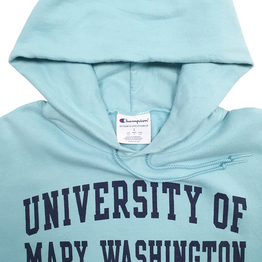 Mens Blue Champion University Of Mary Washington Spellout Hoodie Jumper
