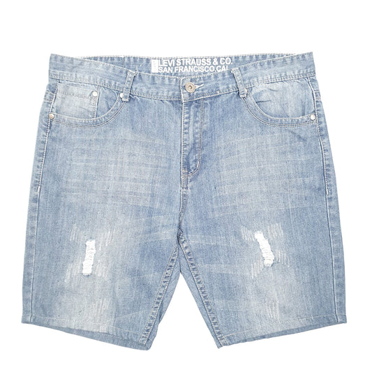 Mens Blue Levis Jorts Distressed Denim Shorts