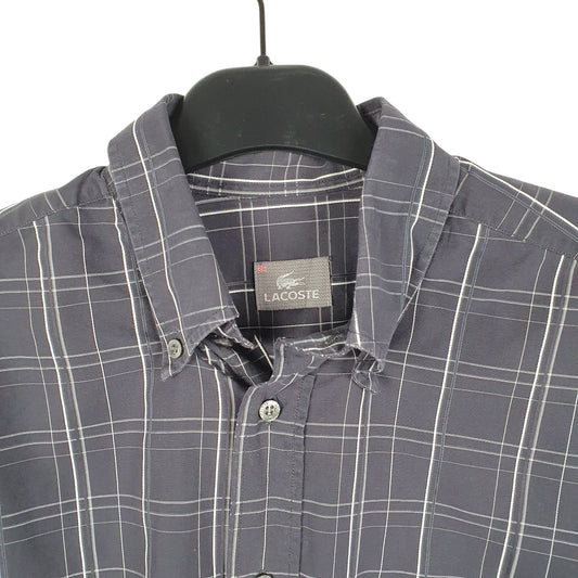 Mens Navy Lacoste Long Sleeve Shirt