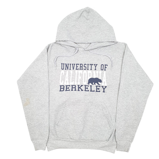Mens Grey Hanes University Of Berkeley California USA Spellout Hoodie Jumper