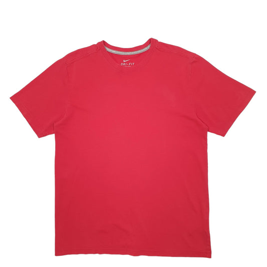 Mens Red Nike Dri-Fit Running Short Sleeve T Shirt