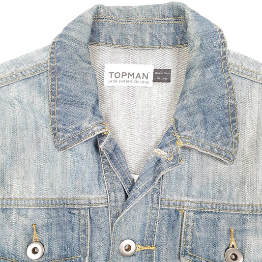 Mens Blue Topman Trucker Jean Coat