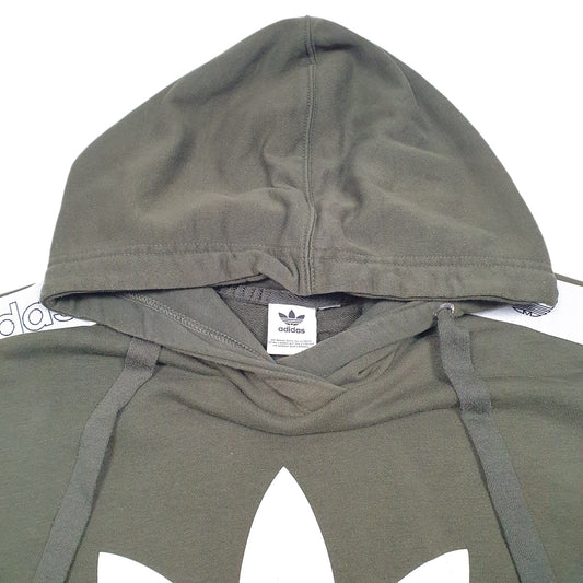 Mens Khaki Adidas Spellout OG Logo Hoodie Jumper