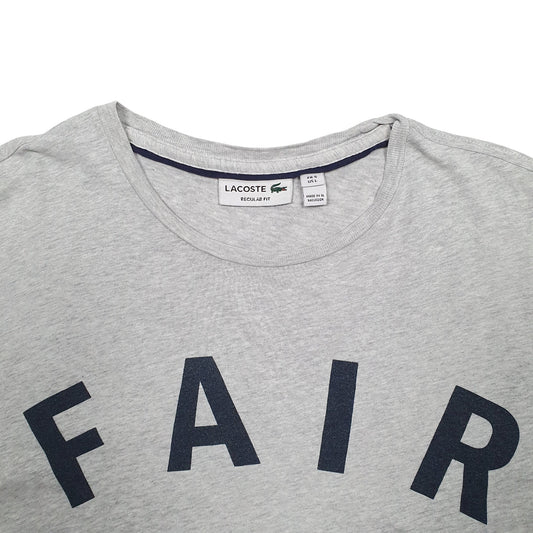 Mens Grey Lacoste Short Sleeve T Shirt