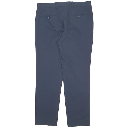Mens Navy M&S Formal Trousers