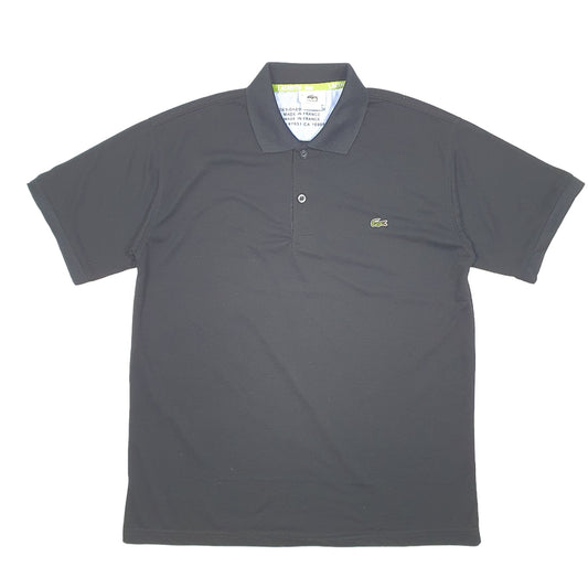 Mens Black Lacoste Short Sleeve Polo Shirt