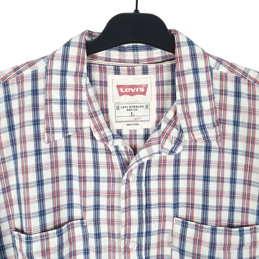 Mens White Levis Casual Long Sleeve Shirt