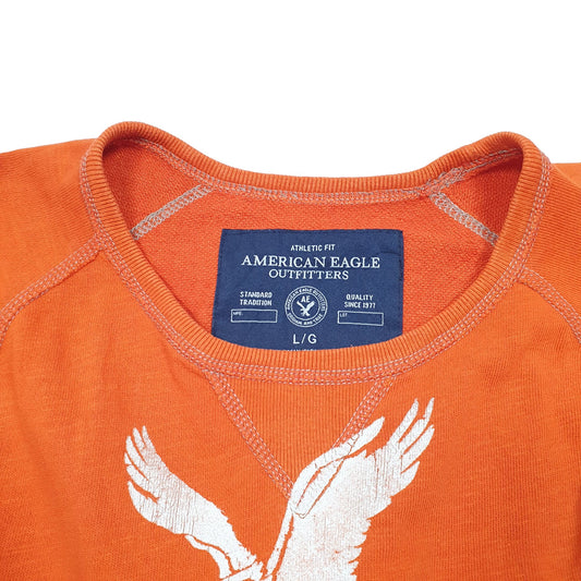 Mens Orange American Eagle Crewneck Jumper