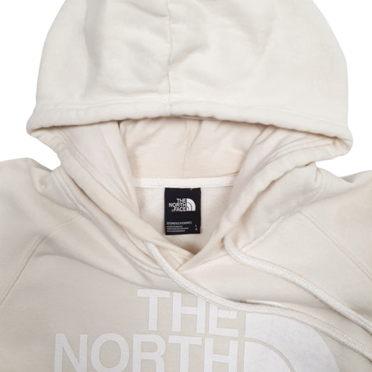Womens Cream The North Face Spellout Hoodie Jumper