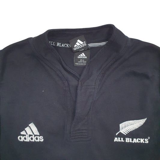 Mens Black Adidas All Black's Rugby Kiwi New Zealand Long Sleeve Shirt