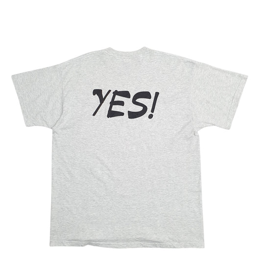 Mens Grey Fruit Of The Loom Single Stitch Vintage 90s Christian Cartoon Short Sleeve T Shirt