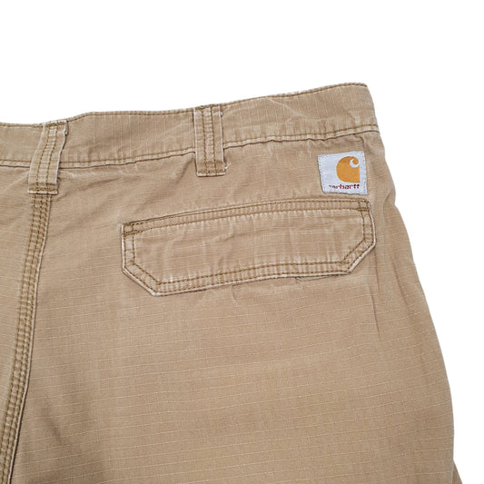 Mens Tan Carhartt Workwear Ripstop Relaxed Force Combat Cargo Shorts