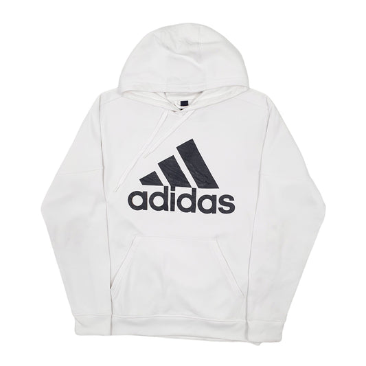 Mens White Adidas Hoodie Jumper