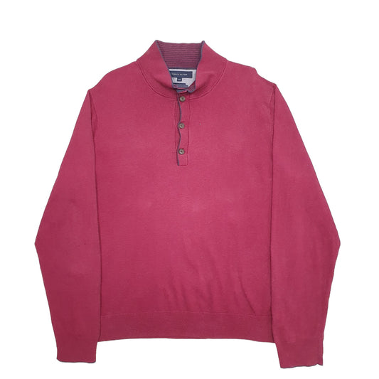 Mens Burgundy Tommy Hilfiger Long Sleeve T Shirt
