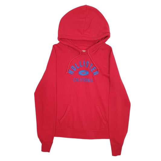 Womens Red Hollister Spellout Hoodie Jumper