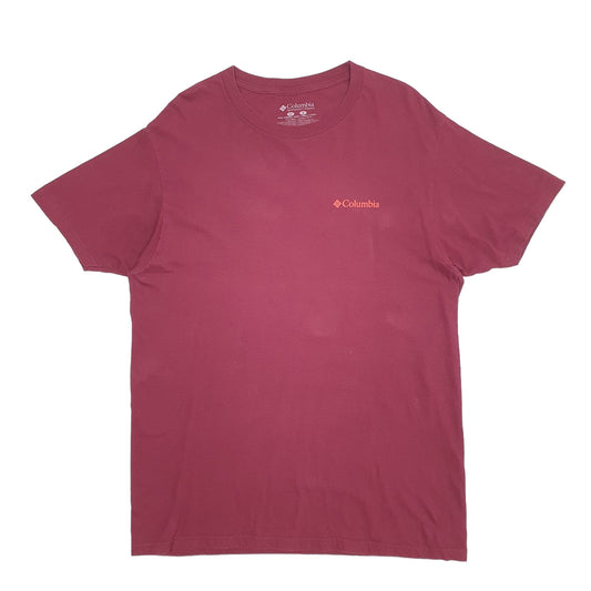 Mens Burgundy Columbia Sportswear Backprint Short Sleeve T Shirt