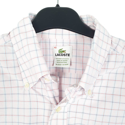 Mens Pink Lacoste Long Sleeve Shirt