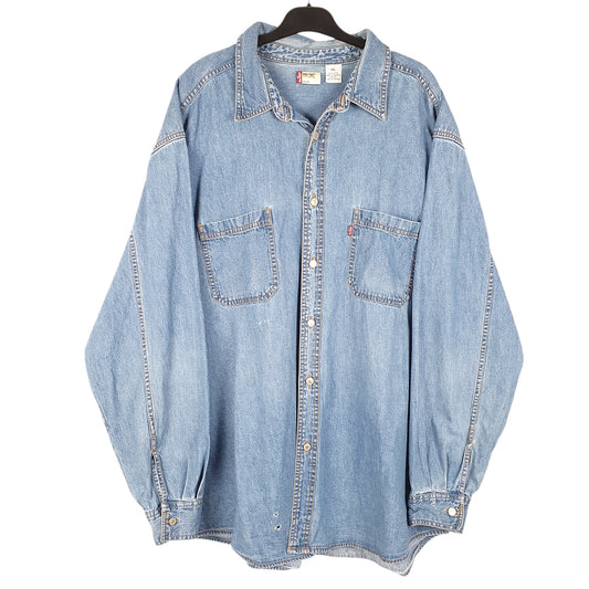 Mens Blue Levis Denim Jeans Vintage Red Tab Overshirt Shacket Long Sleeve Shirt