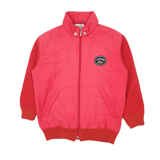 Womens Red Lacoste Quilted Coat